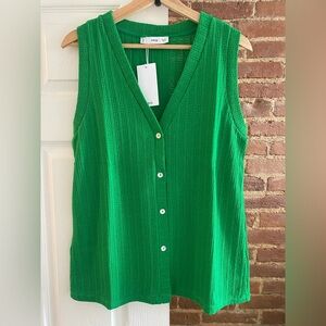 Mango Crochet Button Vest - New With Tags